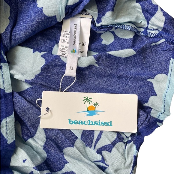 NWT V Neck Floral Print Sleeveless Ruffled Mini Dress (size XL) - Picture 6 of 10